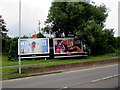 ST3086 : Ice Age and Coca Cola adverts facing Docks Way, Newport by Jaggery