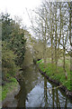 SP3576 : River Sowe upstream from the footbridge out of Whitley Grove, southeast Coventry by Robin Stott