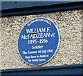 J3671 : William McFadzean VC blue plaque, Belfast (January 2017) by Albert Bridge