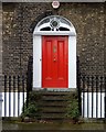 TQ3183 : Front door and fanlight, No. 40 Myddelton Square by Jim Osley