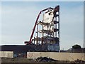 NS3975 : Ballantine's Distillery brick tower being demolished by Lairich Rig