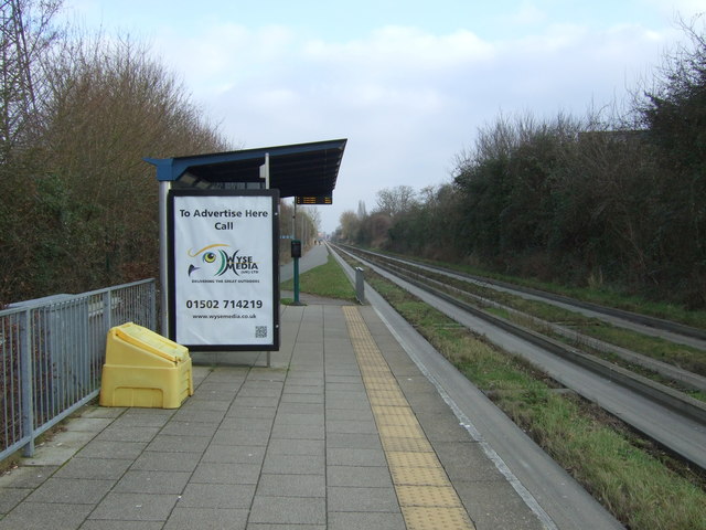 Bus stop and shelter on the Cambridge Guided Busway