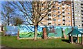 SP3166 : Strathearn Gardens Mural (4 of 6) by Gerald England