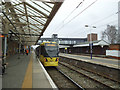 SJ7687 : Altrincham station, platform 1 by Stephen Craven