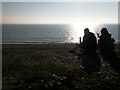 SU5600 : Lee-on-the-Solent: a couple enjoy large ice creams by Chris Downer