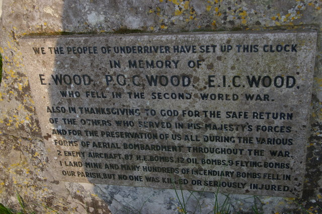 Second World War memorial plaque outside St Margaret's, Underriver