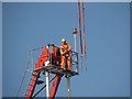 SJ4066 : Dismantling a tower crane, Chester by Graham Robson