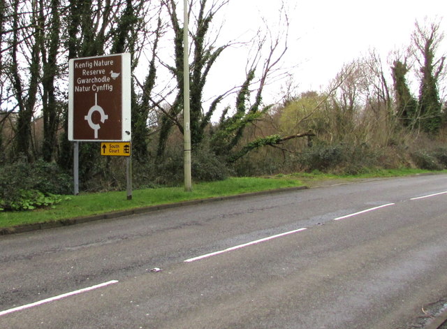 Kenfig Nature Reserve direction sign, Porthcawl