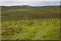 NT3150 : Track by fence and windfarm, Huntly Cot by Jim Barton