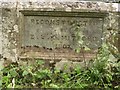 NZ1387 : Inscribed stone on bridge crossing Nunriding Burn by Graham Robson