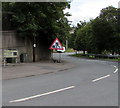 SO1912 : Signs at a bend in the A4047, Brynmawr by Jaggery