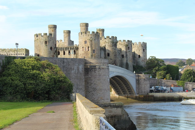 Conwy castle and the A547 road bridge