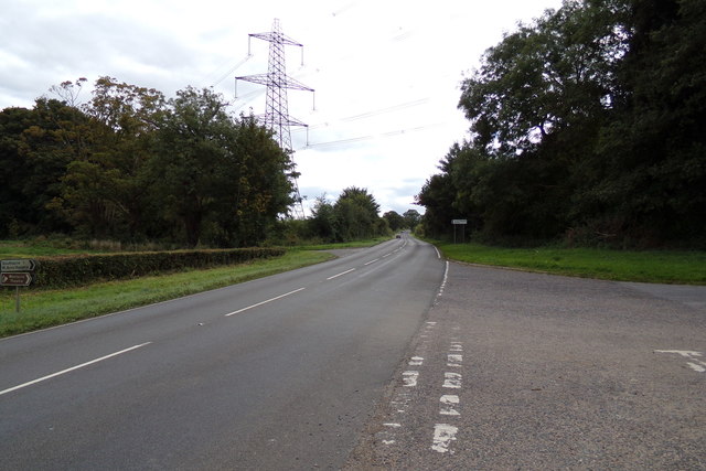 The A1065 Main Road at Bartholomew's Hills