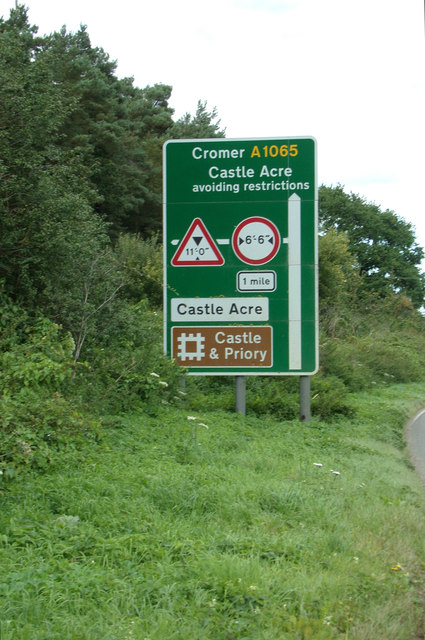 Roadsign on the A1065 Main Road