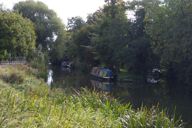 River Stort Navigation: approaching Harlow Lock