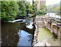 SJ9687 : Sluice gates by the river Goyt by Gerald England