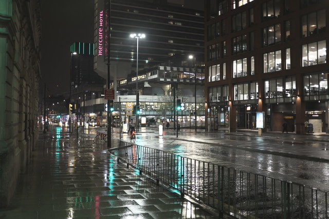 Portland street in the rain