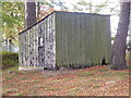 NJ6906 : Tool shed; in Midmar kirkyard by Stanley Howe