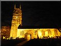 SS2511 : Floodlit Kilkhampton church by Philip Halling