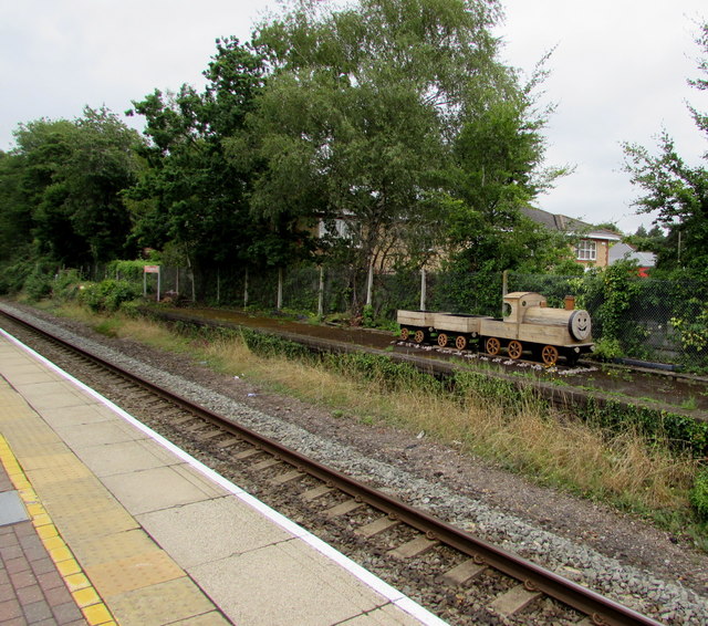 Wooden toy train, Chandler's Ford railway station