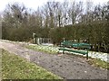 SJ8247 : Bench and footpath off Black Bank Road by Jonathan Hutchins