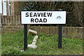 TQ3405 : Seaview Road sign by Geographer