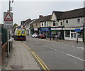 ST1596 : Warning sign - humps for 370 yards, High Street, Fleur-de-lis by Jaggery