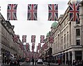 TQ2980 : Union flags along Regent Street, London by Richard Humphrey