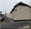 SY1287 : Thatched roof cottages on a Sidmouth corner by Jaggery