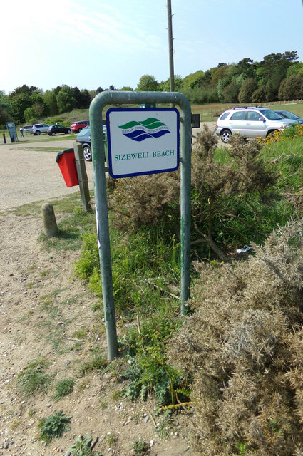 Sizewell Beach Car Park sign