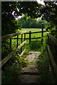 SK3515 : A wooden footbridge, near Mill Farm by Oliver Mills