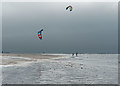 NH8857 : Kitesurfers on Nairn West Beach by valenta