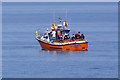 NX1493 : Sea anglers at the Ayrshire Coast by Walter Baxter