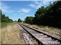 SD4665 : 'Watch out for trains' [on the Morecambe - Carnforth line] by Christine Johnstone