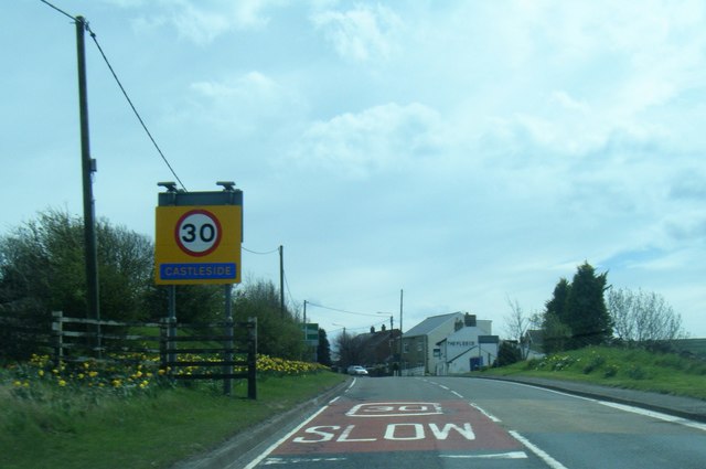 A68 at Castleside village boundary