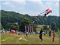 SO5063 : Flying kites at Berrington Hall, Herefordshire by Robin Drayton