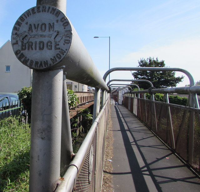 Manufacturer's name on a tubular footbridge,  Christchurch