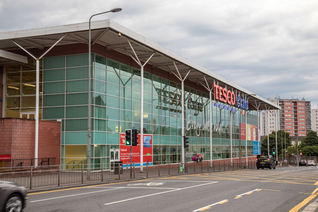 Tesco Extra store on Maryhill Road, Glasgow