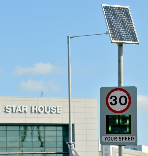 "Your speed" sign, Titanic Quarter, Belfast (September 2018)