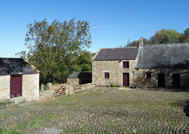 Cobbled yard at Cherryburn