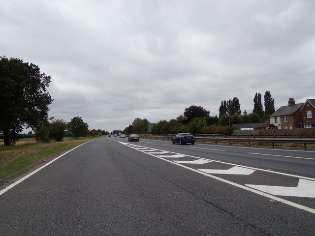 Joining the main carriageway of  A12 London Road