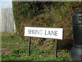 TL9425 : Spring Lane sign by Geographer