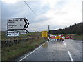 NT0558 : A70 - ROAD CLOSED by M J Richardson