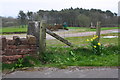 NX9918 : Triangulation pillar at entrance to Whitehaven Golf Course by Roger Templeman