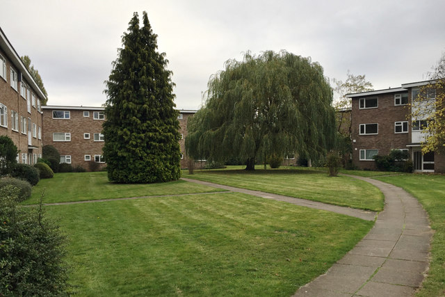 Central open space, St Johns Court, Weston Close, Warwick