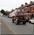 ST3490 : Red tractor in Mill Street, Caerleon by Jaggery