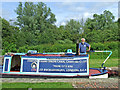 SJ9312 : Working boat "Stanton" in Otherton Lock, Staffordshire by Roger  D Kidd