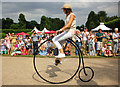 SJ3248 : Fiona Bruce on a Penny-farthing by Jeff Buck