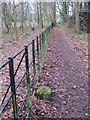 SJ2485 : Footpath on Thurstaston Common and an NT boundary stone (2) by John S Turner