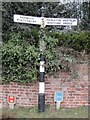 SJ4309 : Old Direction Sign - Signpost in Cruckmeole, Pontesbury by Milestone Society